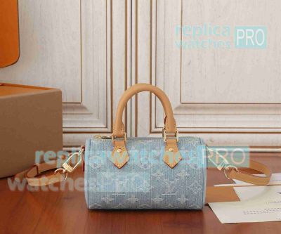 Copy L---V Nano Speedy Handbag Sky Blue M11212 